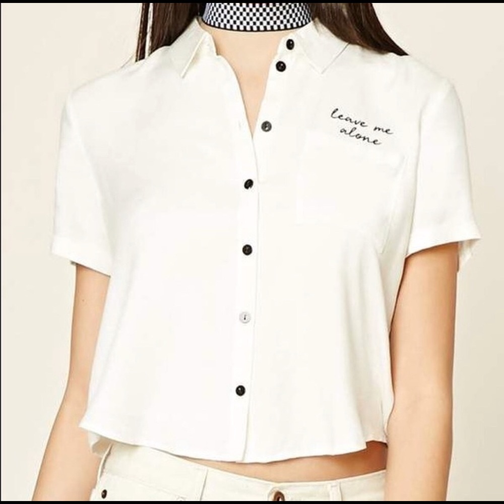 “Leave me alone” button-up shirt